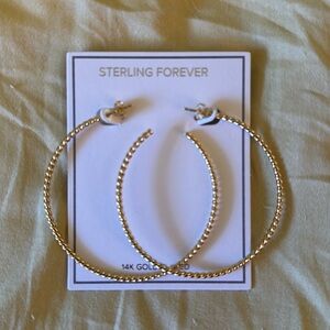 Sterling Forever Gold Plated Braided Hoop Earrings - Never Worn